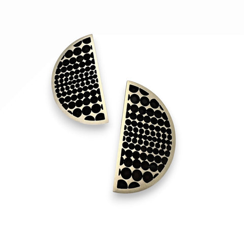 Erika Novak Geo Dot Half Moon Studs