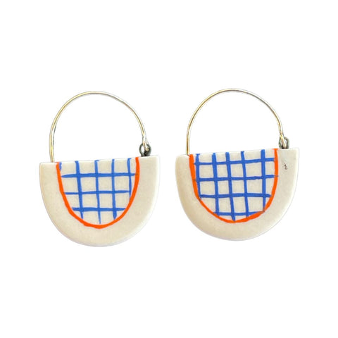 April Felipe (BabyGrapes) Porcelain and Sterling Hoops (#24)