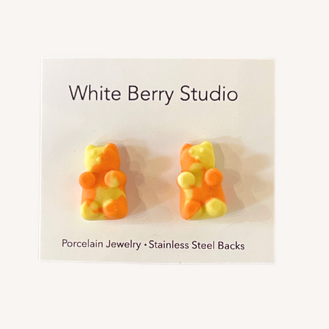 Porcelain Bear Post Earrings