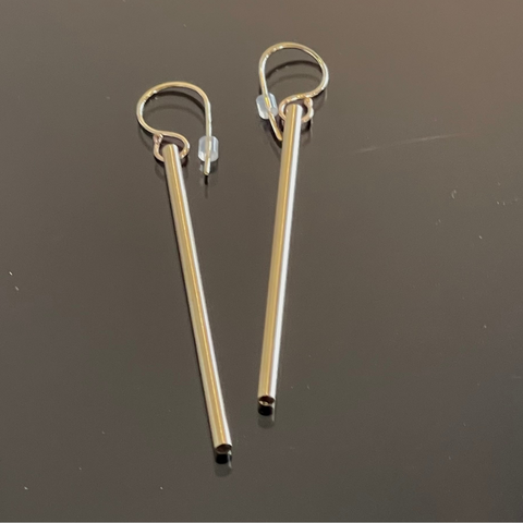Sarah Tector : Yellow Gold Fill Hook Earring with 2.5" tube (ST8213)