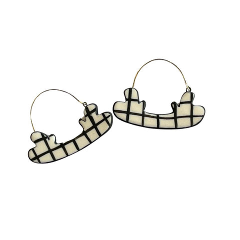 April Felipe (BabyGrapes) Porcelain and Sterling Hoops (#22)