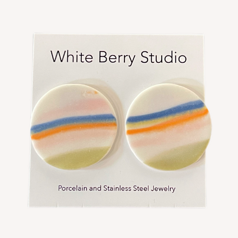 Nerikomi Porcelain Post Earrings (1.25")