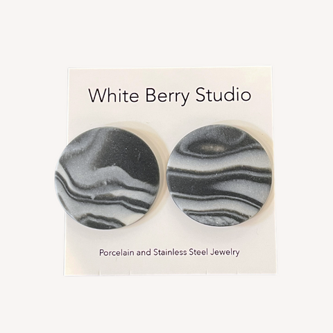 Nerikomi Porcelain Post Earrings (1.25")