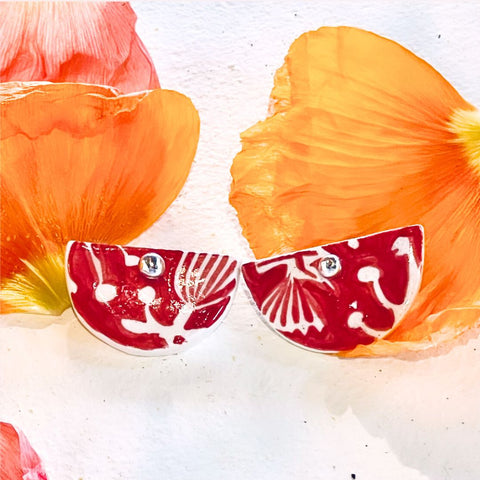 Hechizo Red Flora Ear jackets