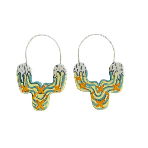 April Felipe Porcelain and Sterling Hoops (#29)