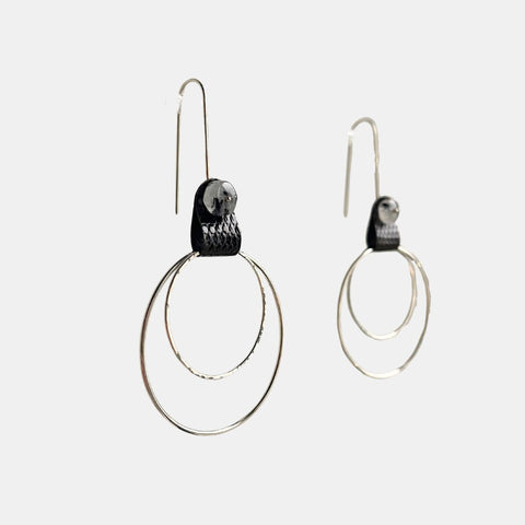 Colleen Flood Jewelry : Lizard Leather Drops (black)