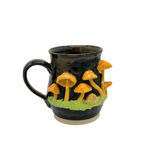 Megan Ayers Orange Mushrooms Mug 1