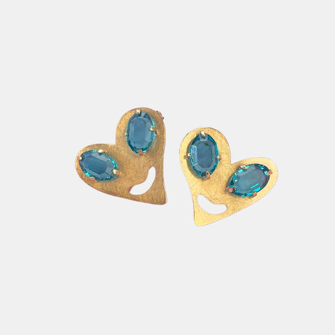 Everett Hoffman : Blue Eye Heart Earrings