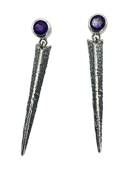 WASH DSGN Sterling Silver Spike Drop (Amethyst)