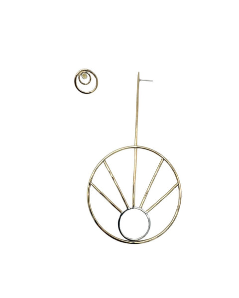 Sun and Selene Citrine Sun Disc Earrings
