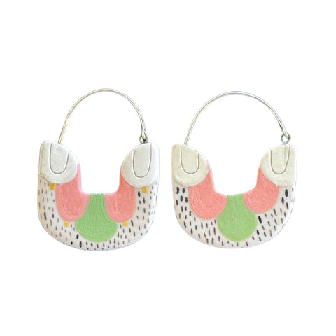 April Felipe (BabyGrapes) Porcelain and Sterling Hoops (#2)
