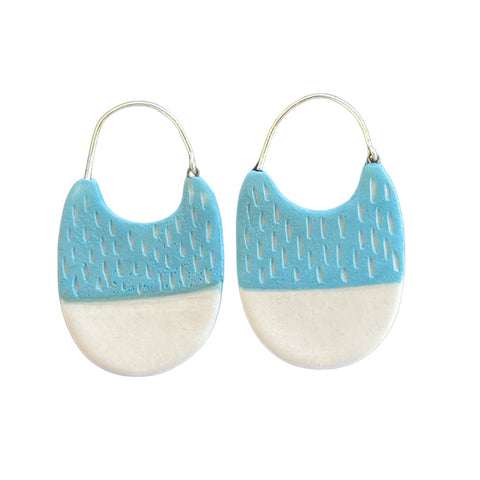 April Felipe (BabyGrapes) Porcelain and Sterling Hoops (#20)