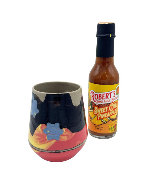 Robert's Clayworks Tumbler + Small Batch hot sauce combo