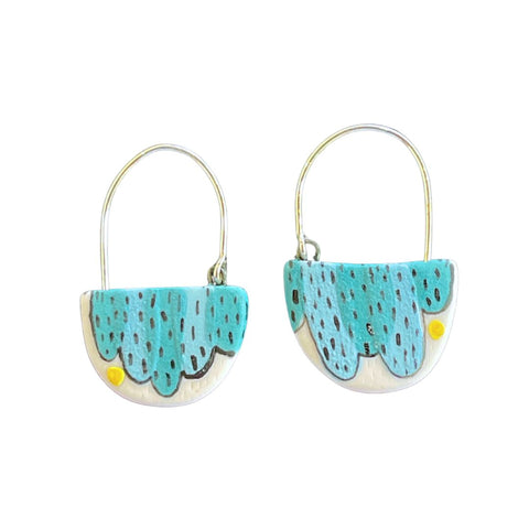 April Felipe (BabyGrapes) Porcelain and Sterling Hoops (#33)