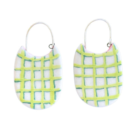 April Felipe (BabyGrapes) Porcelain and Sterling Hoops (#10)