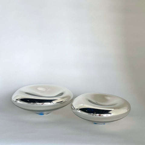 Blown Glass Sculptural Bowl : Mirrored