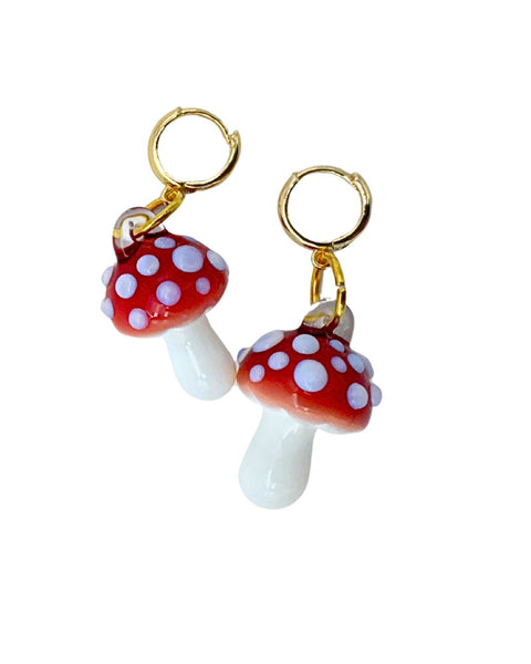 Liz Wright Glass Mushroom Earrings