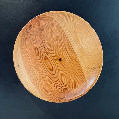 12" Turned Pine Wood Bowl
