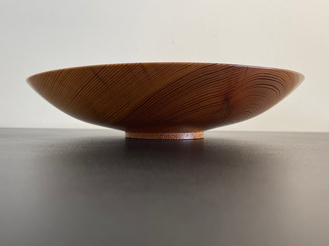 12" Turned Pine Wood Bowl