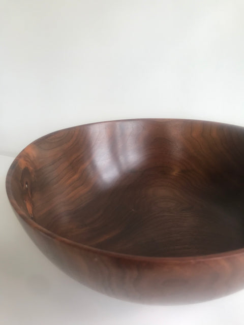 Deep Turned Wood Bowl