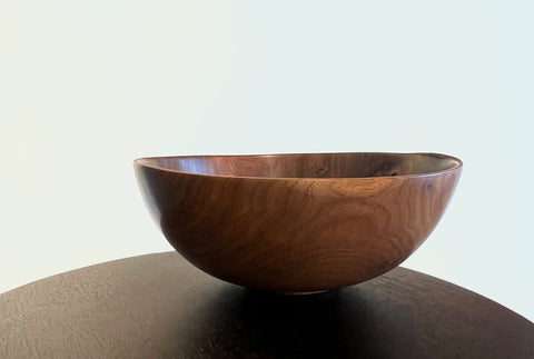 Deep Turned Wood Bowl