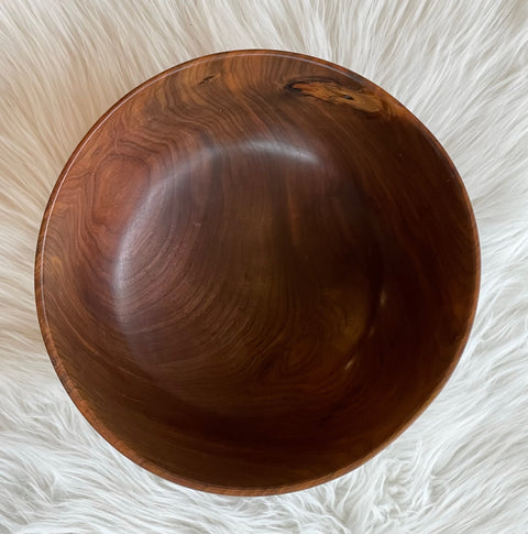 Deep Turned Wood Bowl