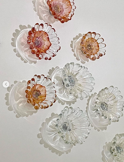 Wall Mounted Clear and Gold Coral Polyp