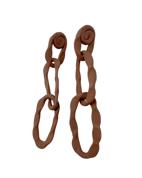 Rice Evans Ceramic Chain Earrings