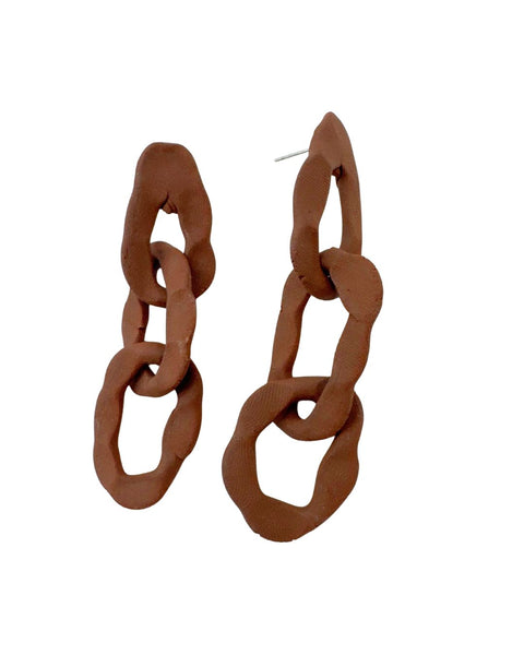 Rice Evans Ceramic Chain Earrings