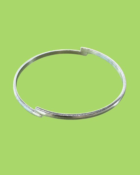Sarah Tector Silver Ingot Bangle, stacked halves ST486