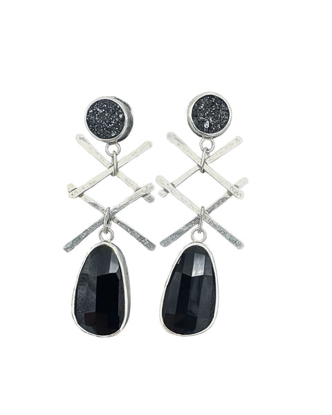 Shelby Goldsmith Criss-Cross Stone Earrings