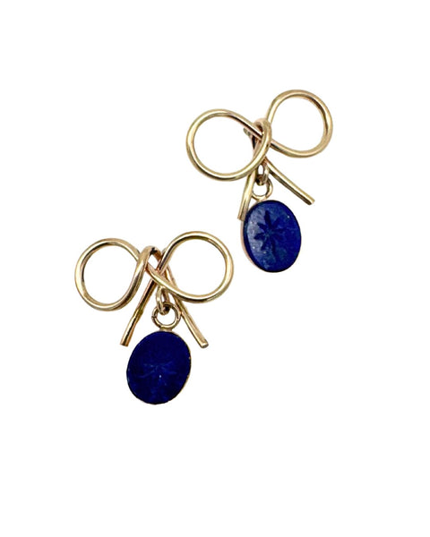 Ellen Hinrichs Lapis Bow Earrings