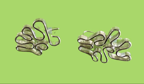 Sarah Tector Silver Medium Marigold hook earrings ST478a