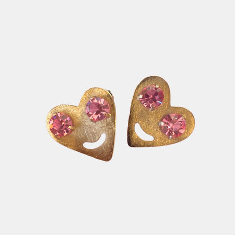 Everett Hoffman : Pink Eye Heart Earrings
