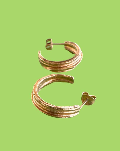 Sarah Tector gold vermeil cast sterling silver post earrings ST431a
