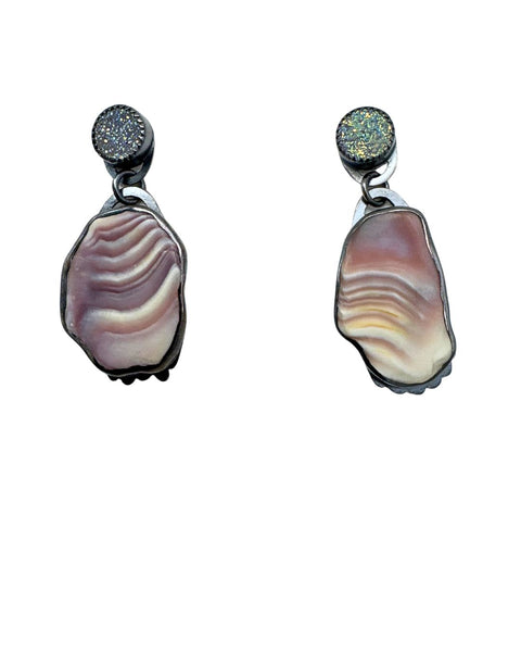 Meghan Korol Seashell and Quartz earrings