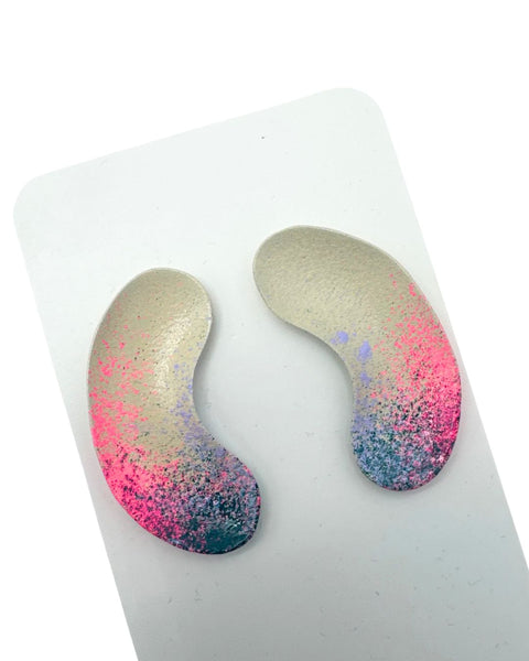 Rachel Rader  Bent Ellipse Satellite Earrings