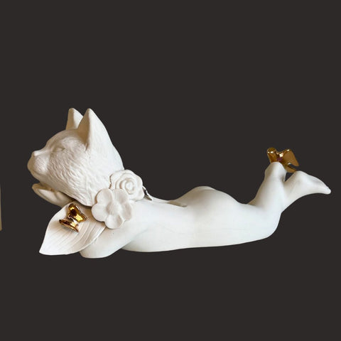 Jeff Herrity Porcelain Figure with Cat Head