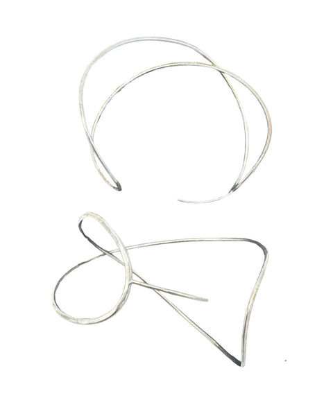 Sarah Tectors ST471 Sterling curved back mobius earrings