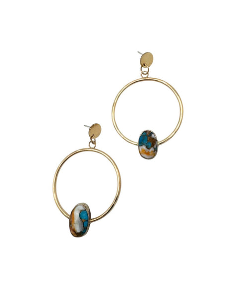 Sun and Selene Statement Gemstone Hoops