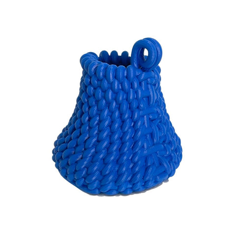 blue woven vase