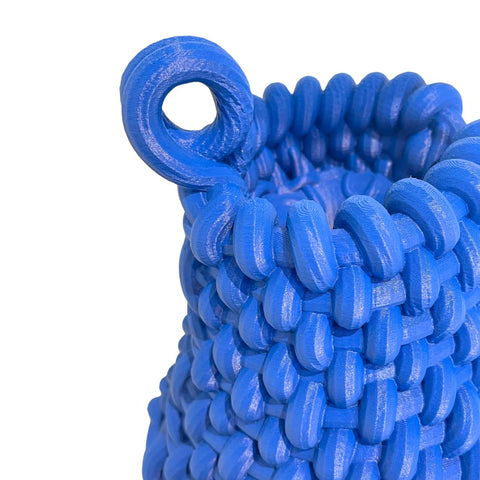 blue woven vase
