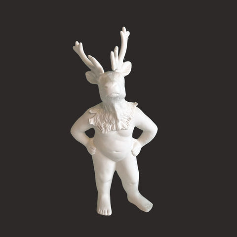 Jeff Herrity Cast Porcelain Figure with Moose Head