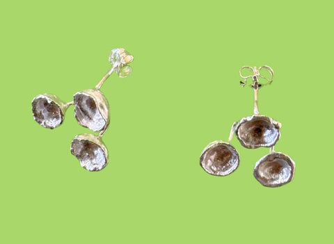 Sarah Tector Silver Triple Cast post earrings ST483