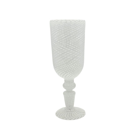 Bobby Richard (IV Glasswork) White Retticello Goblet