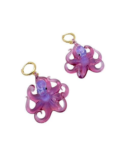 Liz Wright Glass Octopus Earrings