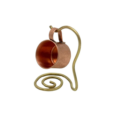 Patricia Lyons Tiny Copper Mule Cup with brass stand