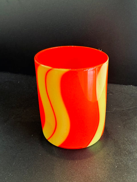 Megan Stelljes Red Cup with Yellow Stripes