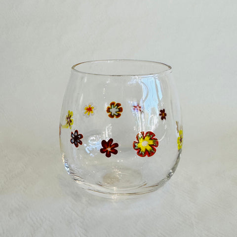 Antolini Glass Company Flower Wine Glass