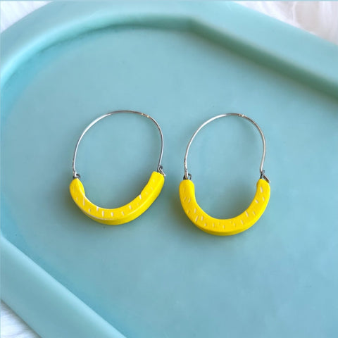 Porcelain and Sterling Hoops
